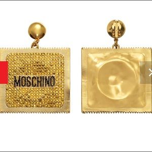 Brand New H&M Moschino Gold Plated Earrings